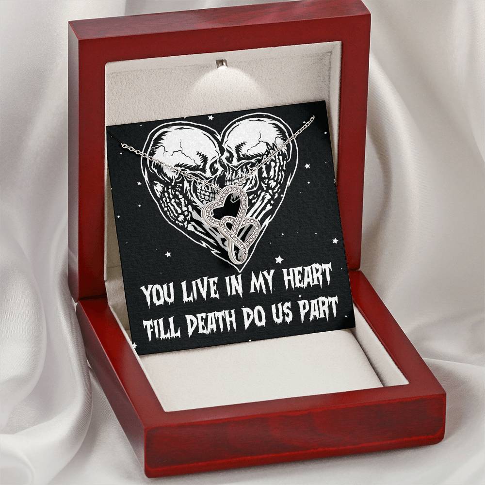 You Live In My Heart 5 Double Hearts Necklace