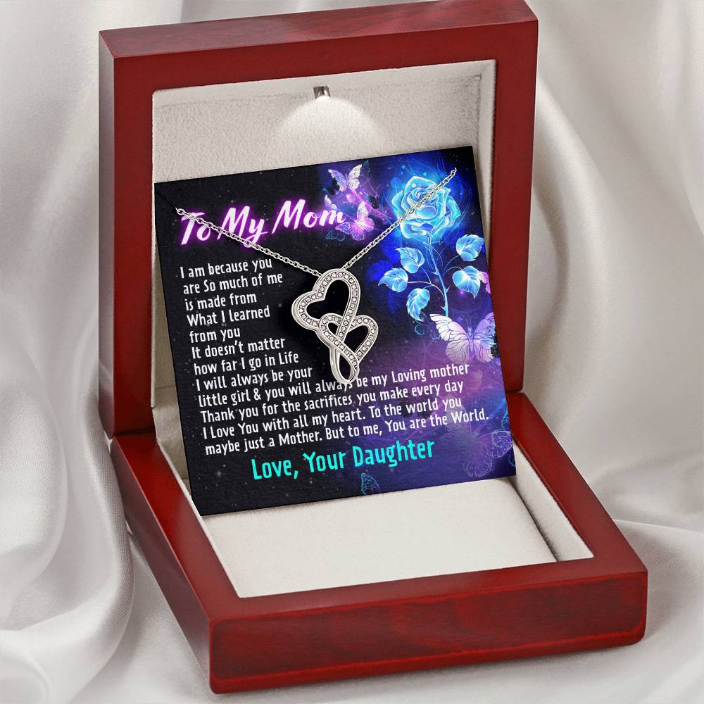 Gift For Mom - Double Hearts Necklace