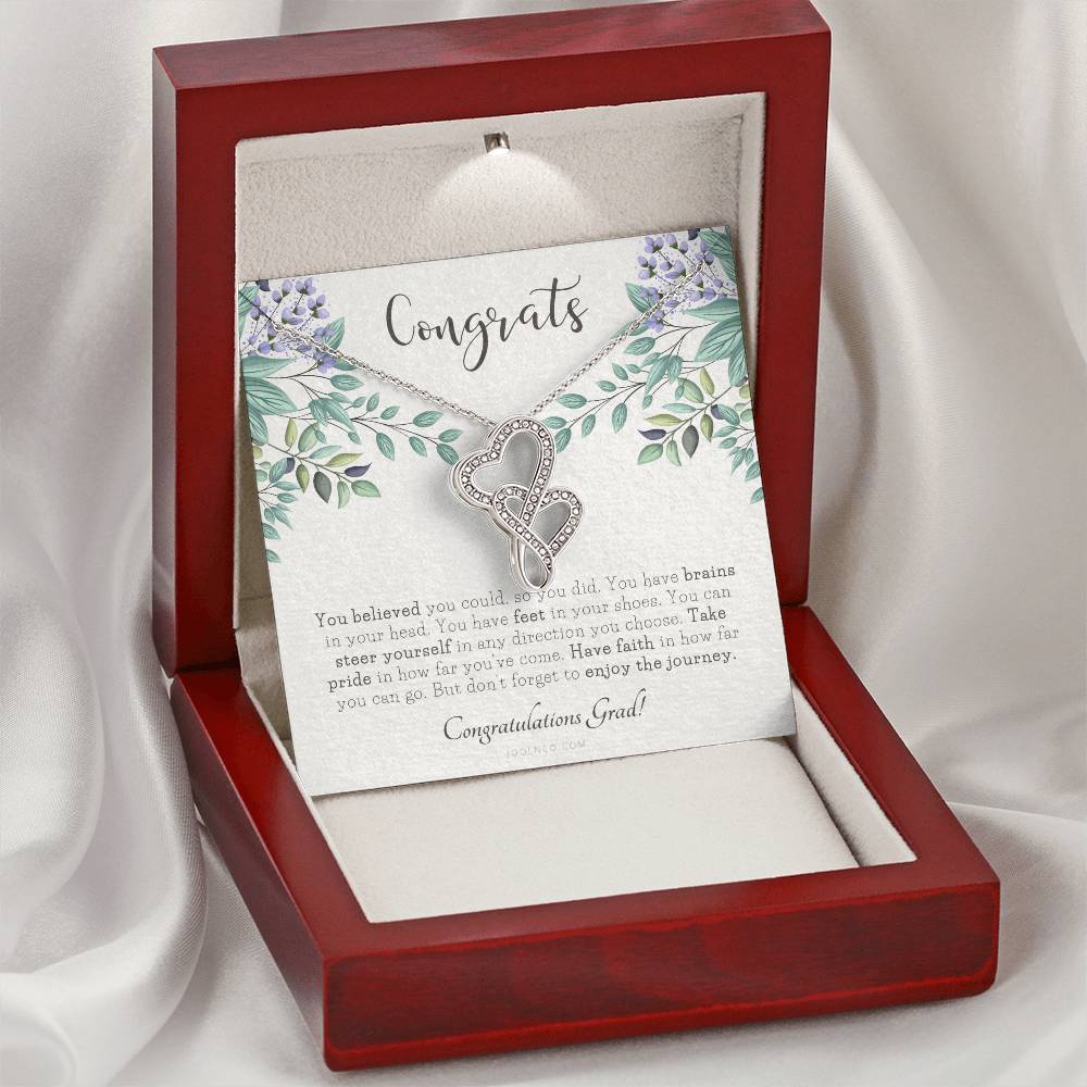 Graduation Gift Necklace Graduation Gift For Her College Graduation Gift For Her High School Senior Graduation Class O 1 Double Hearts Necklace