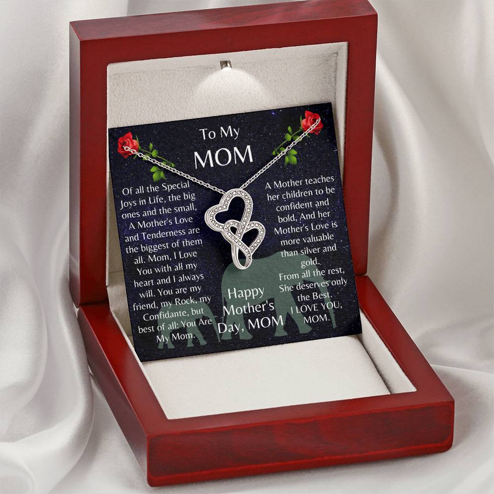 Exquisitely Beautiful The For Mom ???? Double Hearts Necklace