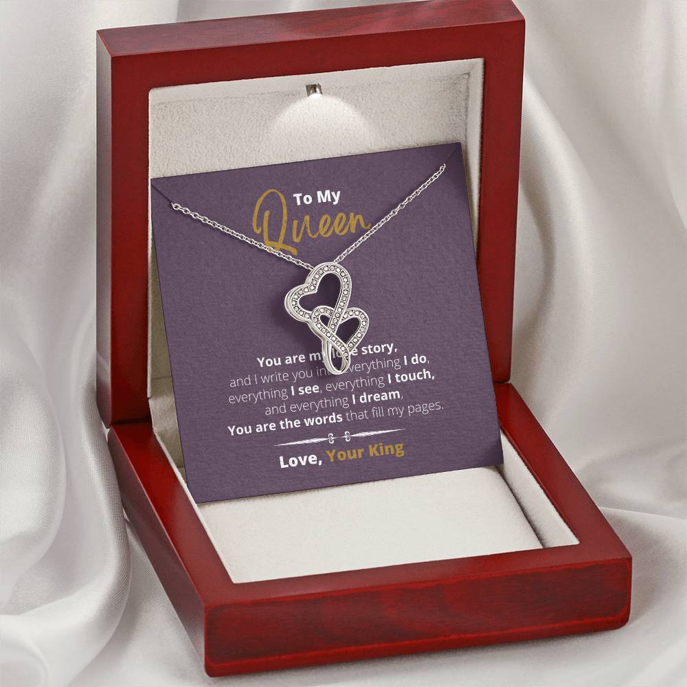 You Are My Love Story - Double Hearts Necklace