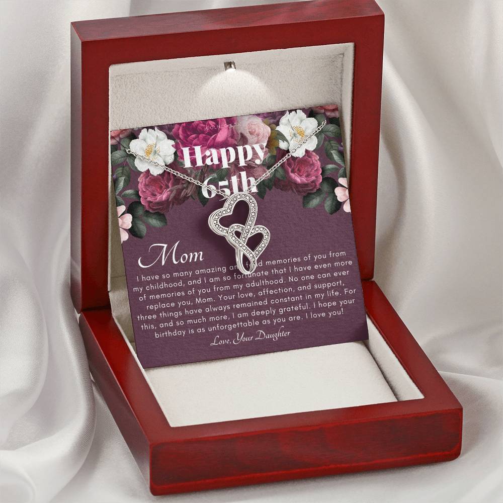 Mother's 65Th Birthday Gift Gift For Mom On Her Birthday Gift For Mom From Daughter Mom Necklace Best Mom Gift Mes 1 Double Hearts Necklace