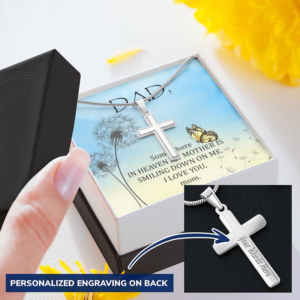 Dad - The Years May Pass But Still You Stay - Necklace 1 Customize Engraved Cross Necklace