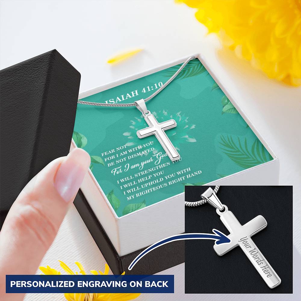 Christian Cross Necklace Faith Cross Necklace Bible Verse Personalize Necklace Customize Engraved Cross Necklace