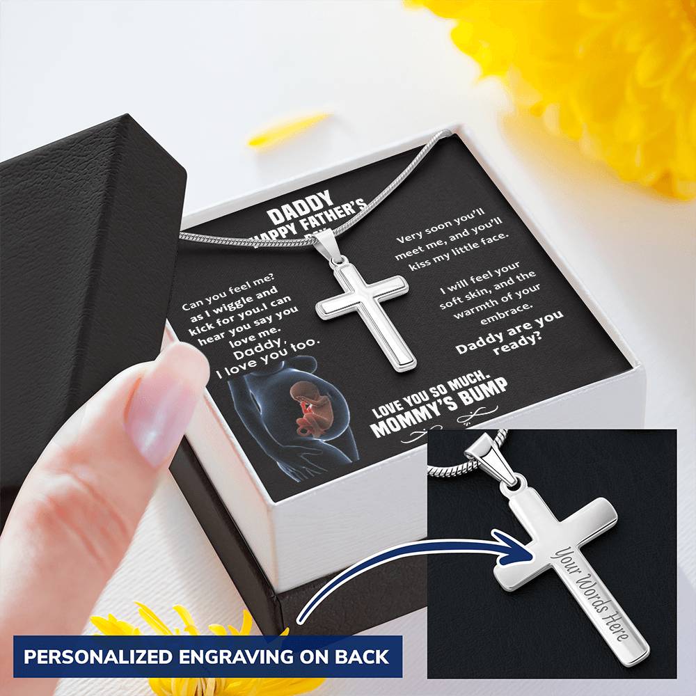 Father's Day - Cross - Normal Chain Customize Engraved Cross Necklace