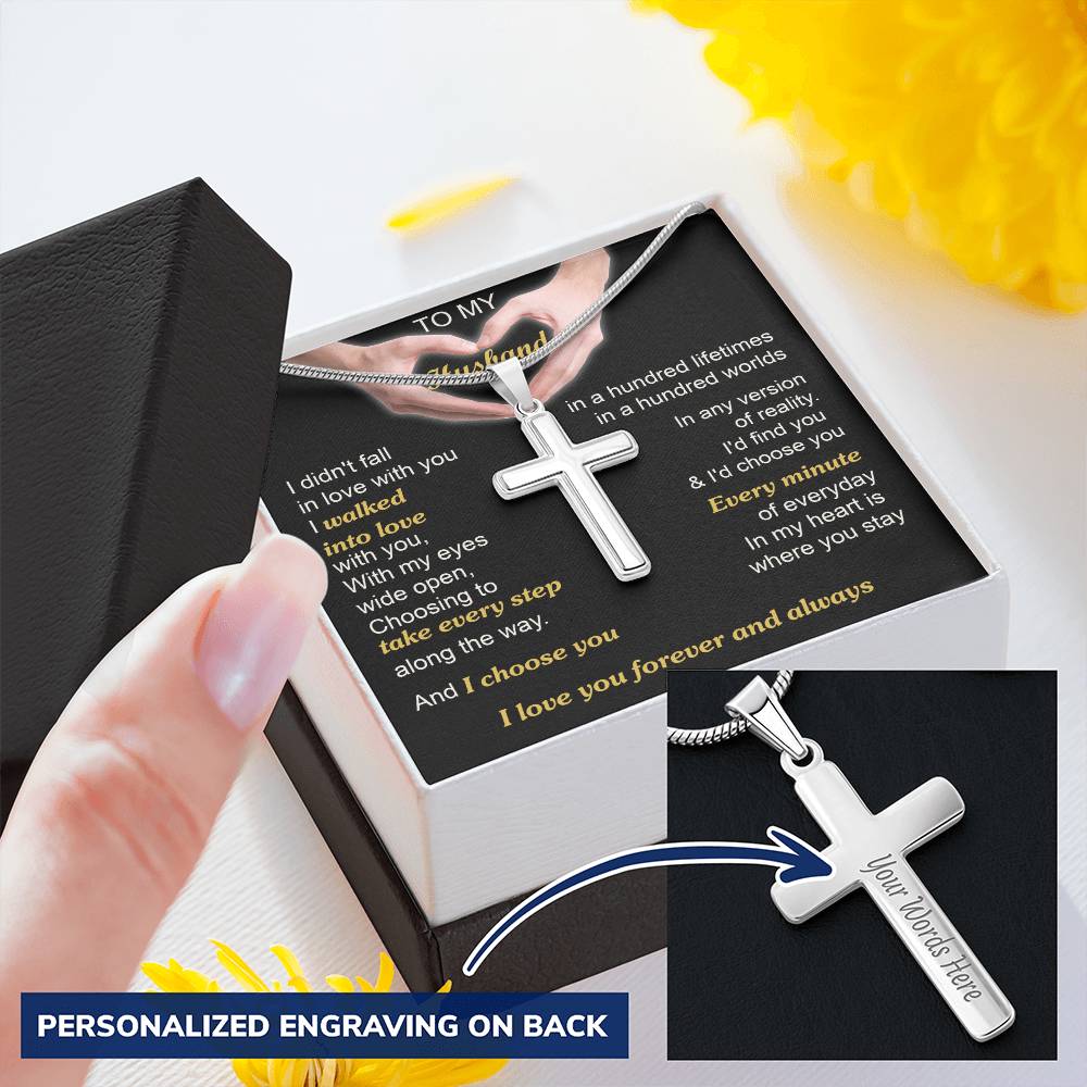 For Husband - Every Minute - Cross Customize Engraved Cross Necklace