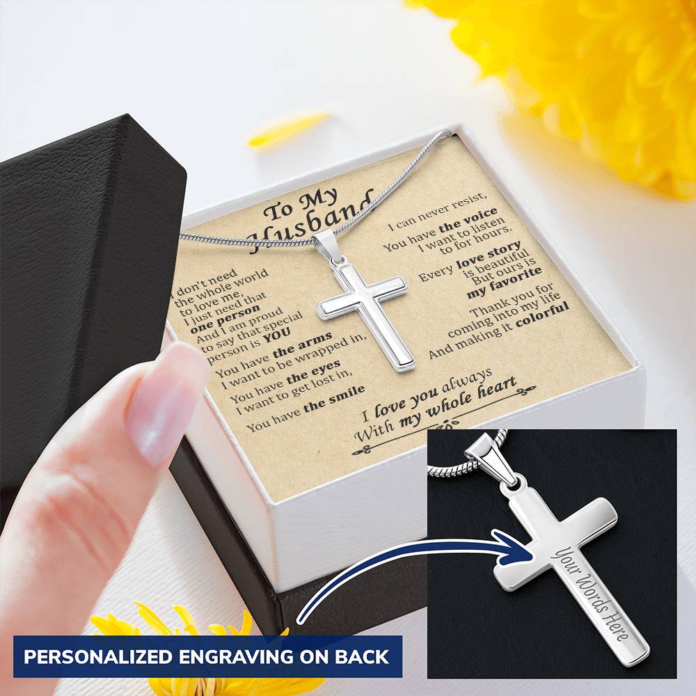 For Husband - That Special Person Is You - Cross Customize Engraved Cross Necklace