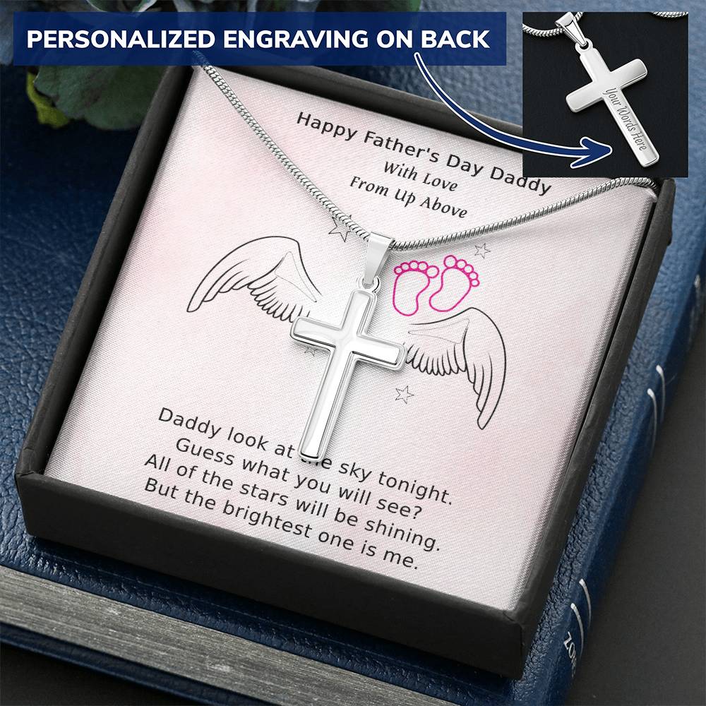 Angel 5 -1 Customize Engraved Cross Necklace