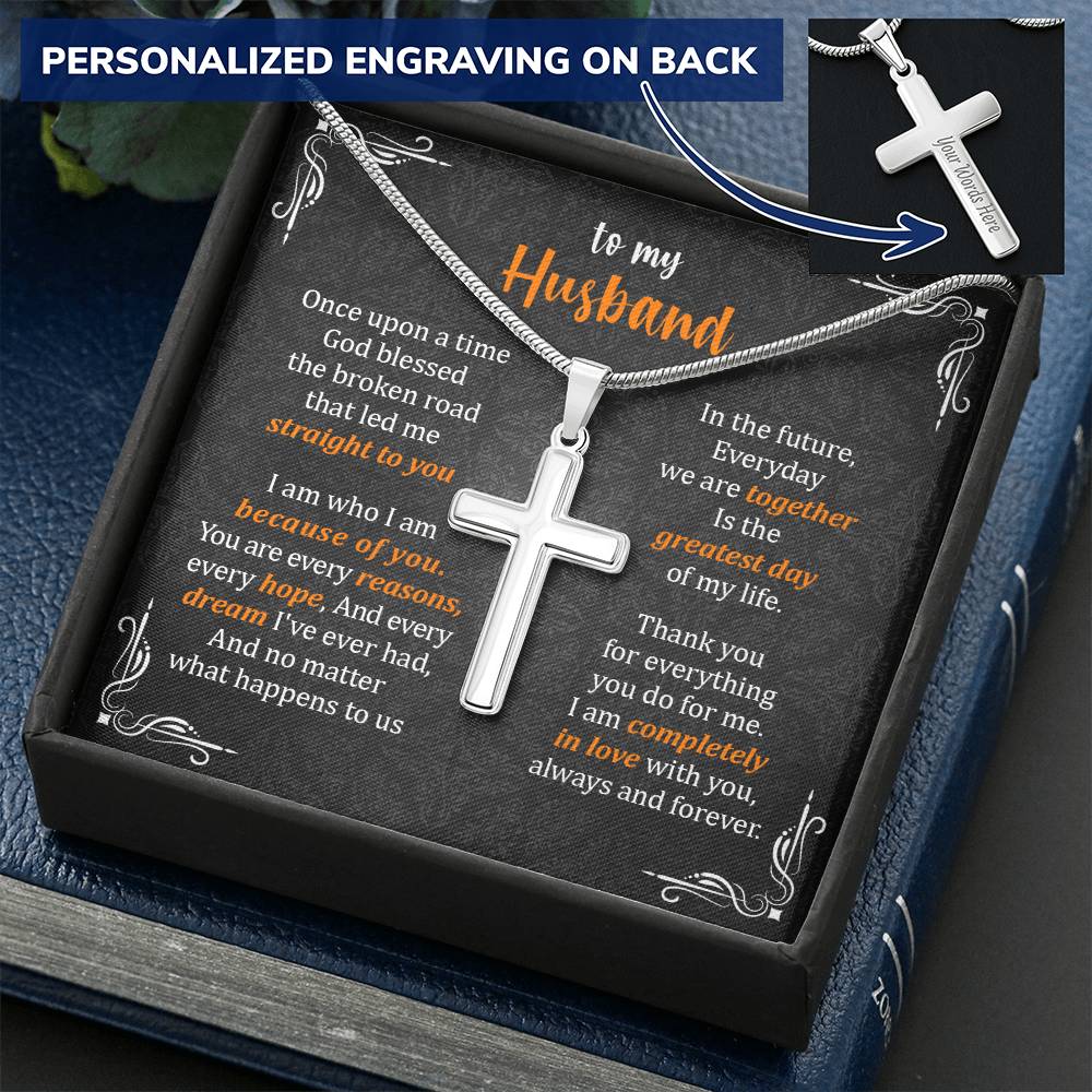 For Husband - Every Dreams - Cross Customize Engraved Cross Necklace