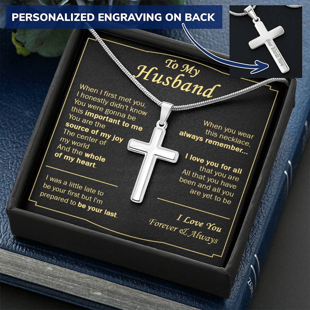 Gift For Husband - My Joy - Cross Customize Engraved Cross Necklace