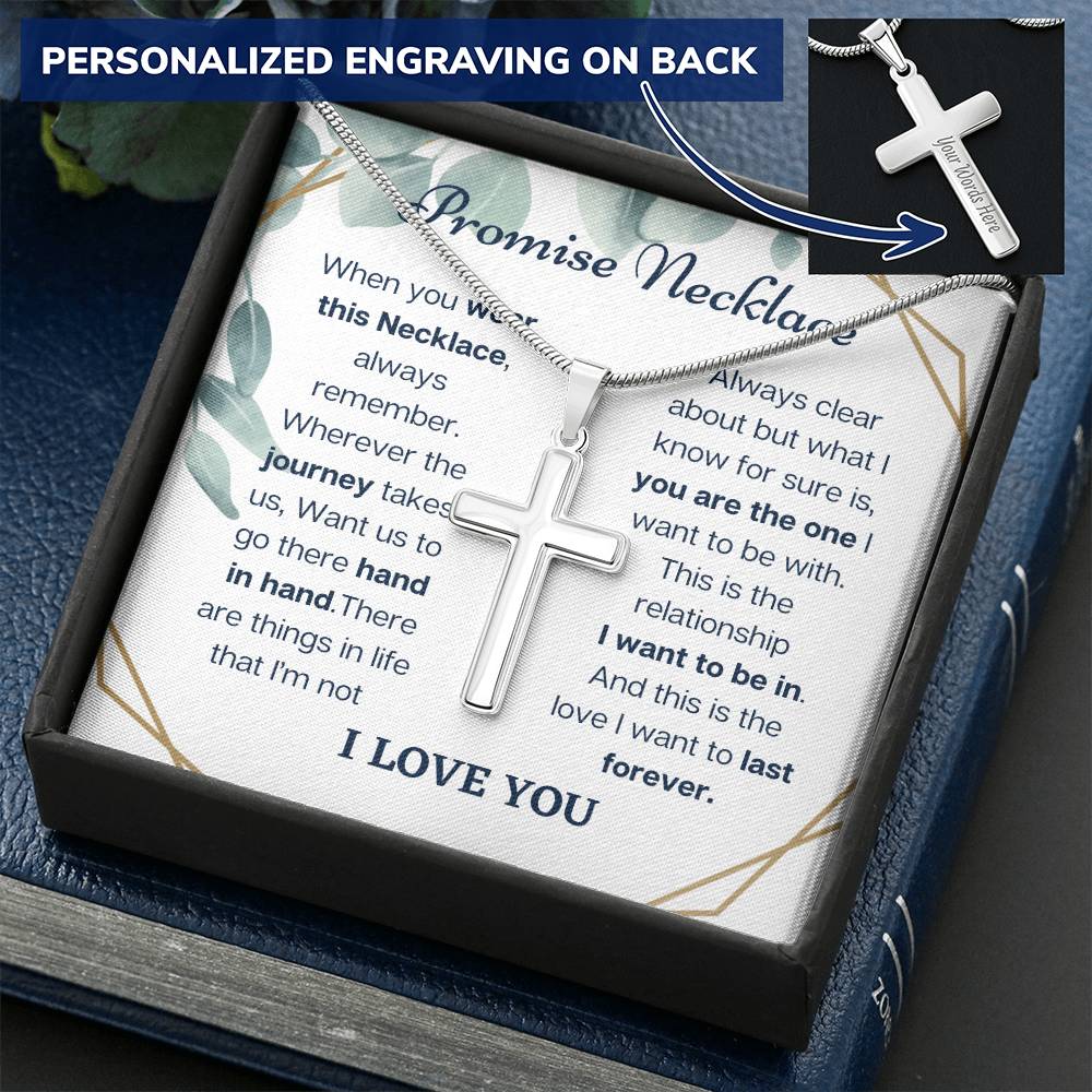 To My Soulmate - Promise Necklace 1 Customize Engraved Cross Necklace