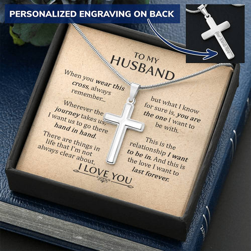 For Husband - When You Wear This Cross Always Remember 1 - Cross Customize Engraved Cross Necklace