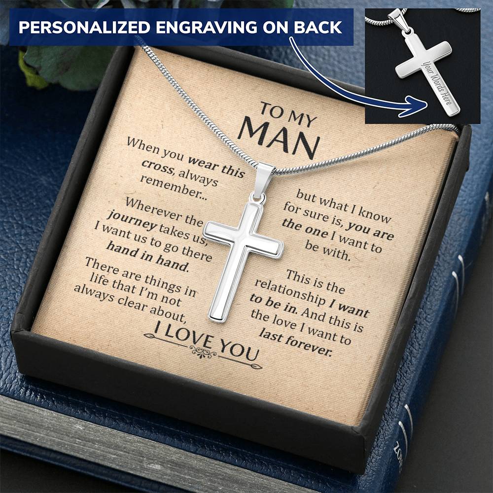 For Your Man - When You Wear This Cross Always Remember 1 - Cross Customize Engraved Cross Necklace