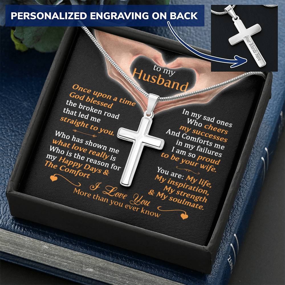 For Husband - What Love Really Is - Cross Customize Engraved Cross Necklace