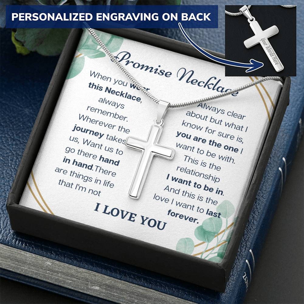 To My Soulmate - Promise Necklace Customize Engraved Cross Necklace