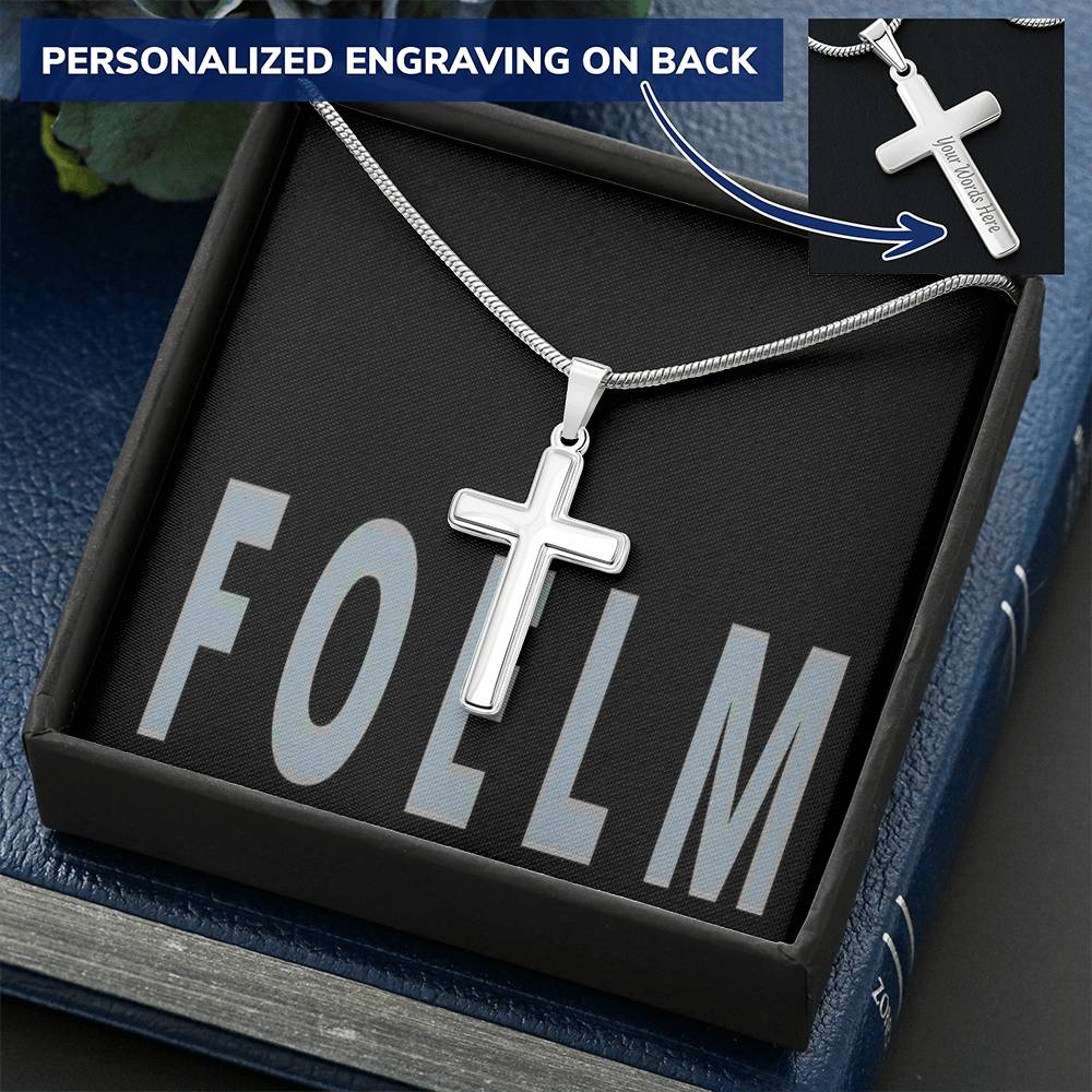 Cross Necklace Customize Engraved Cross Necklace
