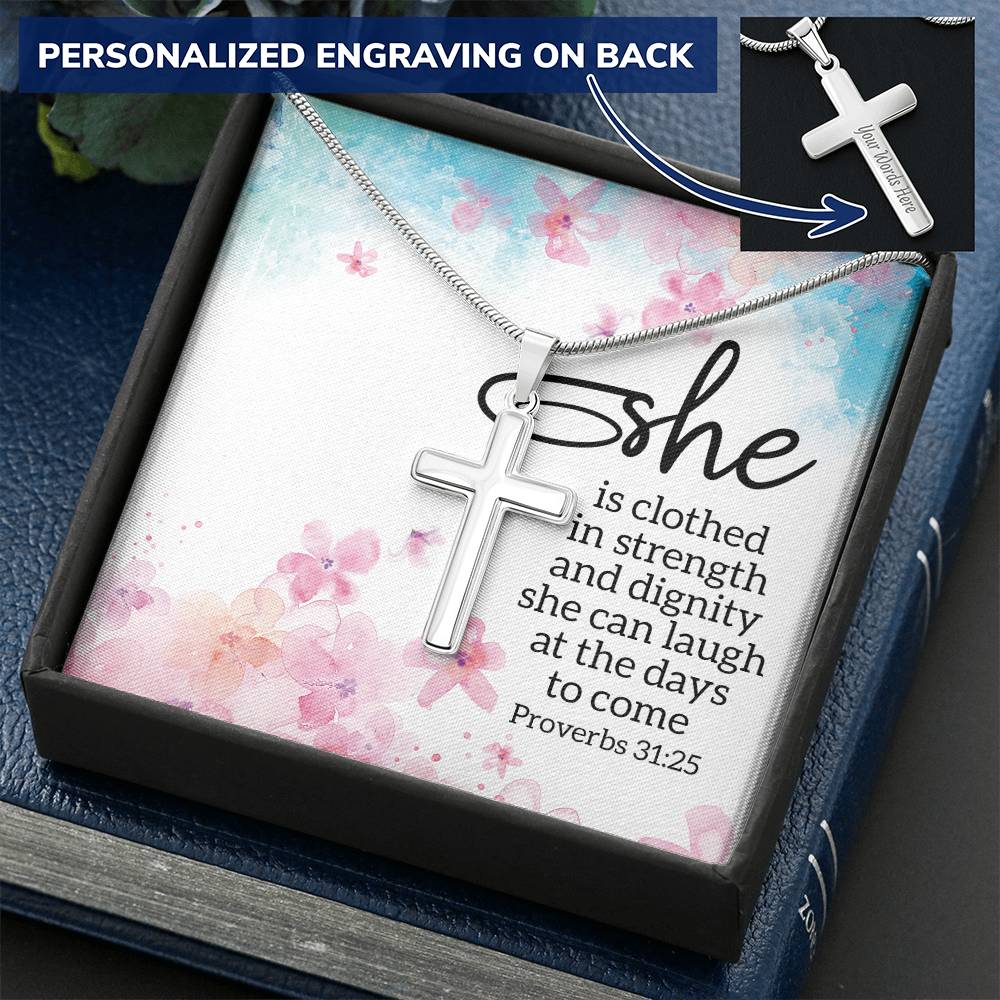Future Mother In Law To Be Message Card Jewelry For Christmas Birthday Mother's Day Customize Engraved Cross Necklace