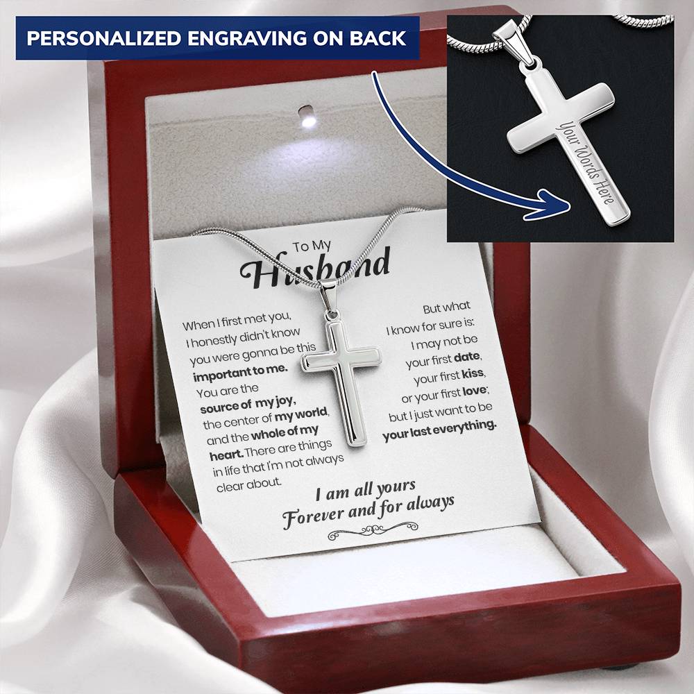 For Husband - What I Know For Sure - Cross Customize Engraved Cross Necklace