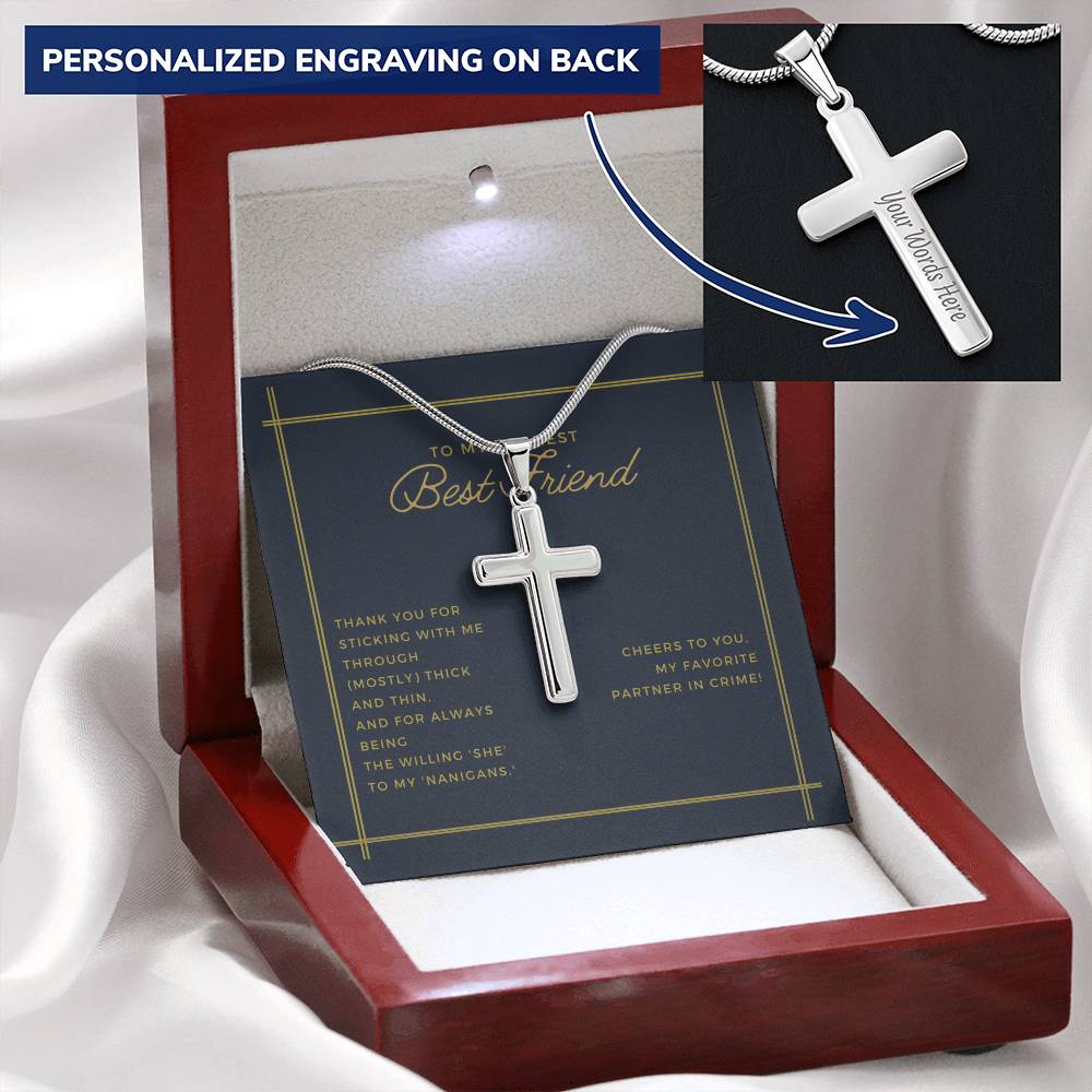Customizable Cross Necklace For Her Customize Engraved Cross Necklace