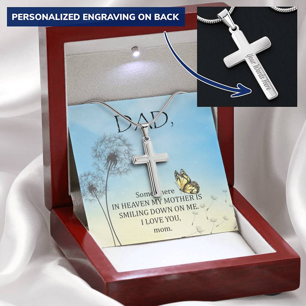 Dad - The Years May Pass But Still You Stay - Necklace 1 Customize Engraved Cross Necklace
