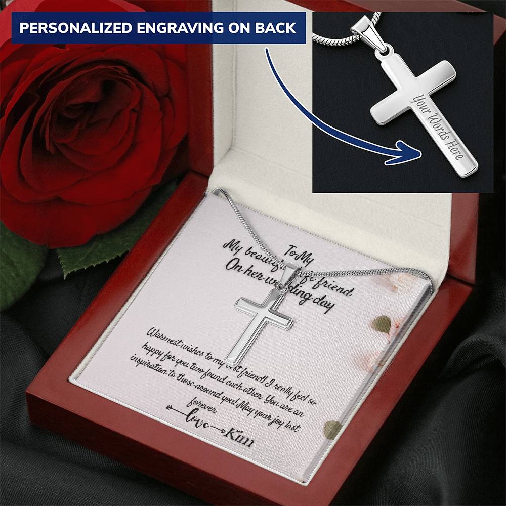 Cross Necklace Gift For Him Gift For Her Customize Engraved Cross Necklace