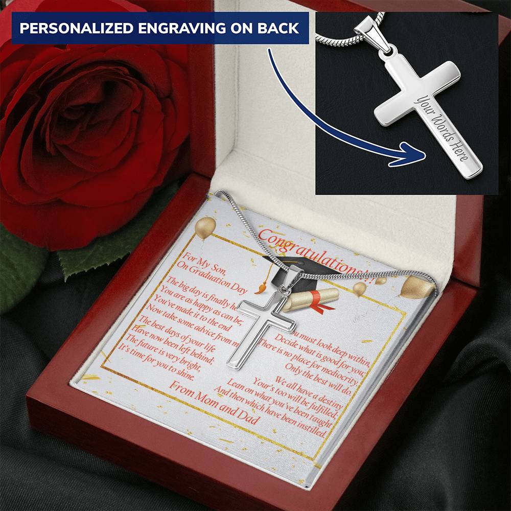 2022 Graduation 2022 Strong Graduate Gift Customize Graduation Gift High School Graduation College Graduation 2022 Customize Engraved Cross Necklace