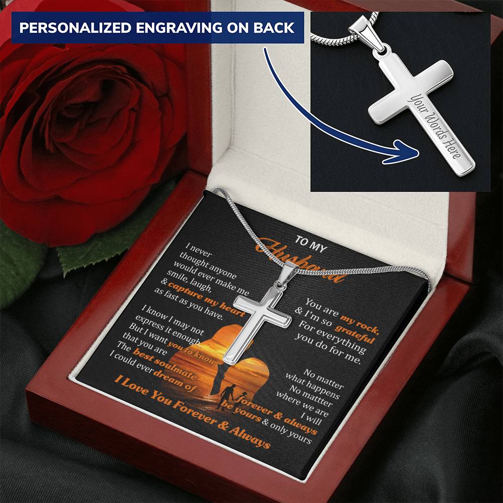 For Husband - Everything You Do For Me - Cross Customize Engraved Cross Necklace