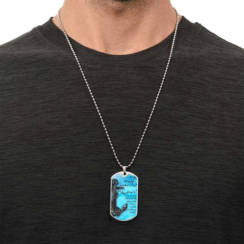 Greatest Dad - Army Tag Necklace, Dog Tag Necklace