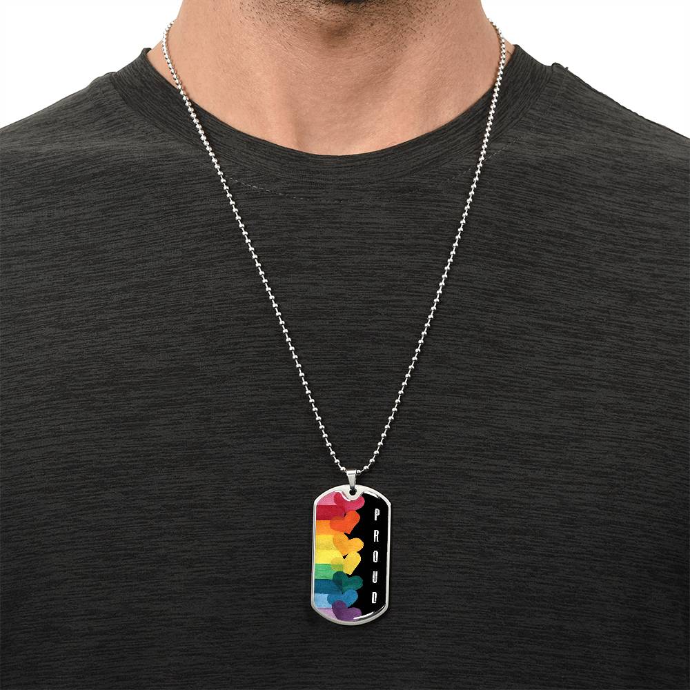 Proud To Be Me Black Dog Tag Necklace - Pride In Who I Am Dog Tag Necklace - Lgbtq Dog Tag Necklace - Born This Way - Army Tag Necklace, Dog Tag Necklace