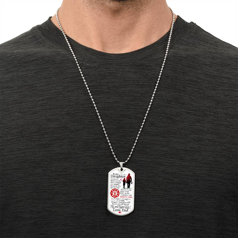 Firefighter Gift, Best Dog Tag Necklace Pendant For Fireman Dad Son Mom Female Male Birthday Christmas Father's Day - Army Tag Necklace, Dog Tag Necklace