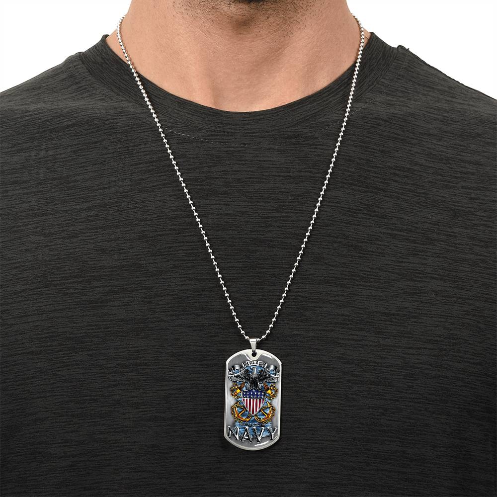 Custom Navy Mom Necklace, I Raised My Hero, Military Mom, Us Navy Mom, Proud Navy Mom - Army Tag Necklace, Dog Tag Necklace