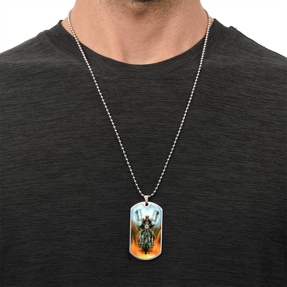 Bike Eye Funny Biker Dog-Tag Necklace - Army Tag Necklace, Dog Tag Necklace