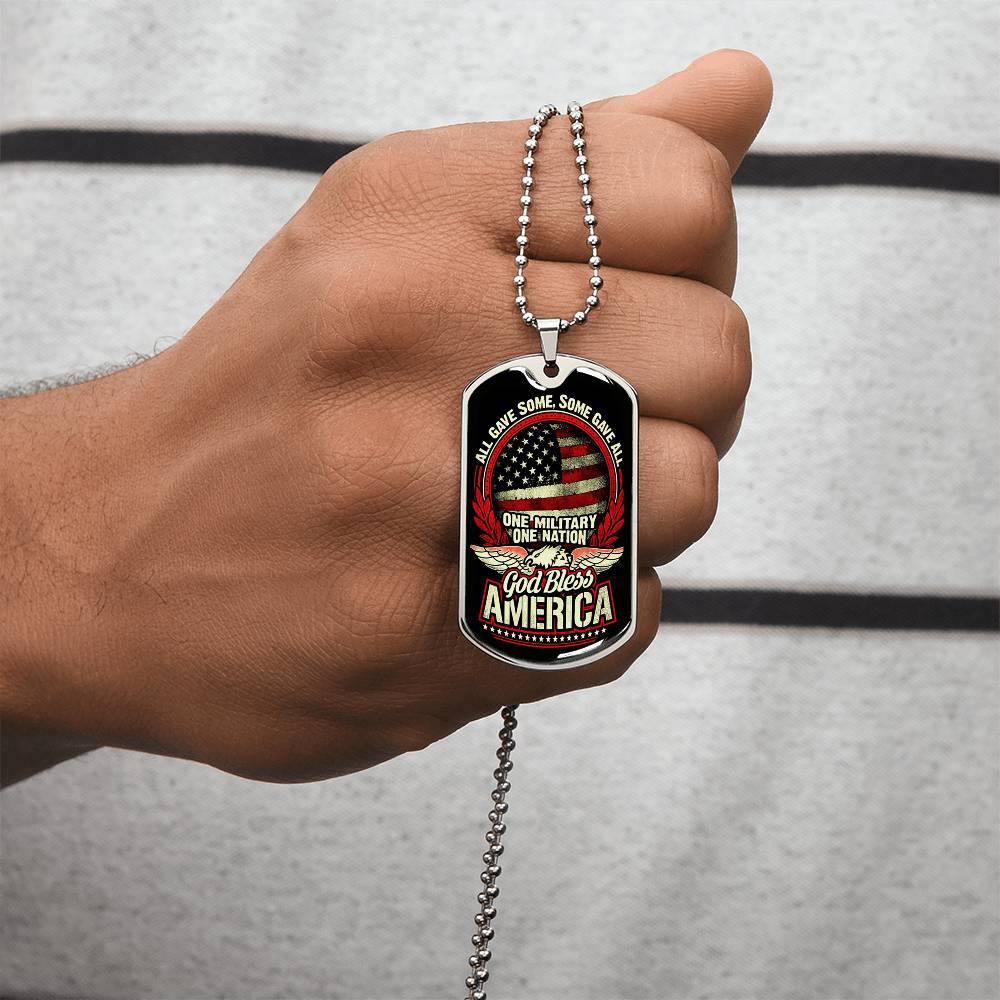 U.S Army Military Gift, Dog Tag Veteran Gifts for Grandpa Independence Day, Veteran Gift For Dad, Veteran Jewelry - Army Tag Necklace, Dog Tag Necklace