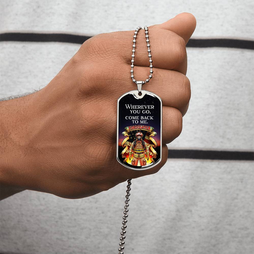 Gift For Firefighters - Army Tag Necklace, Dog Tag Necklace