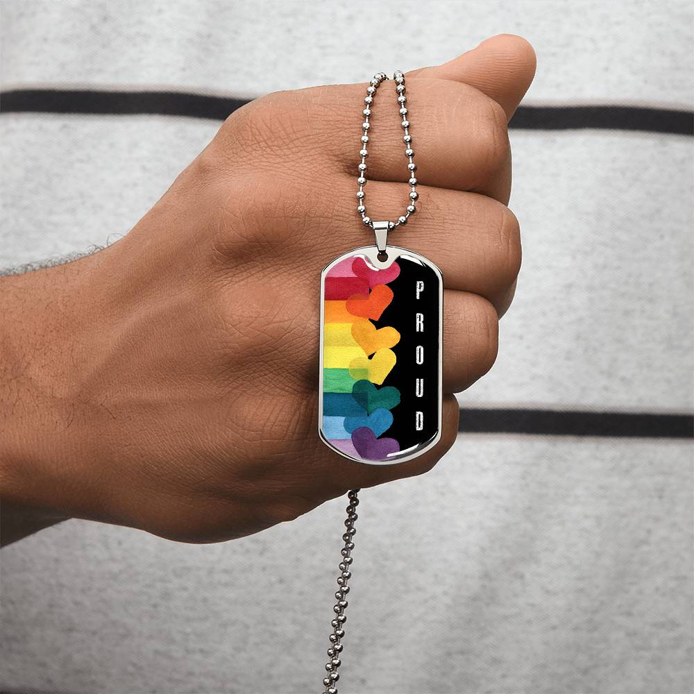 Proud To Be Me Black Dog Tag Necklace - Pride In Who I Am Dog Tag Necklace - Lgbtq Dog Tag Necklace - Born This Way - Army Tag Necklace, Dog Tag Necklace