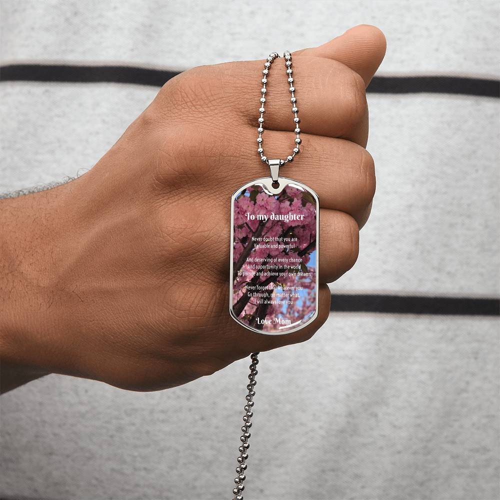 Perfect Gift For A Daughter From Mom - Army Tag Necklace, Dog Tag Necklace