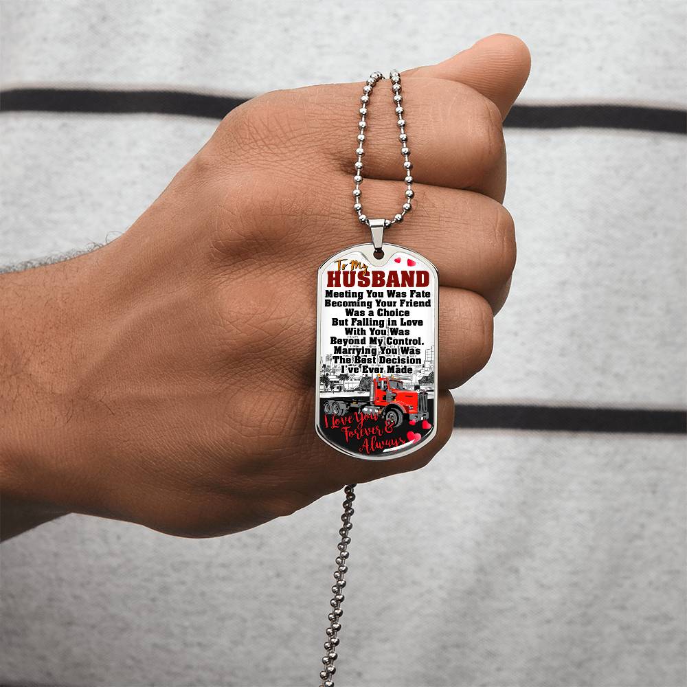 Gift For Trucker- Premium Dog Tag - Army Tag Necklace, Dog Tag Necklace