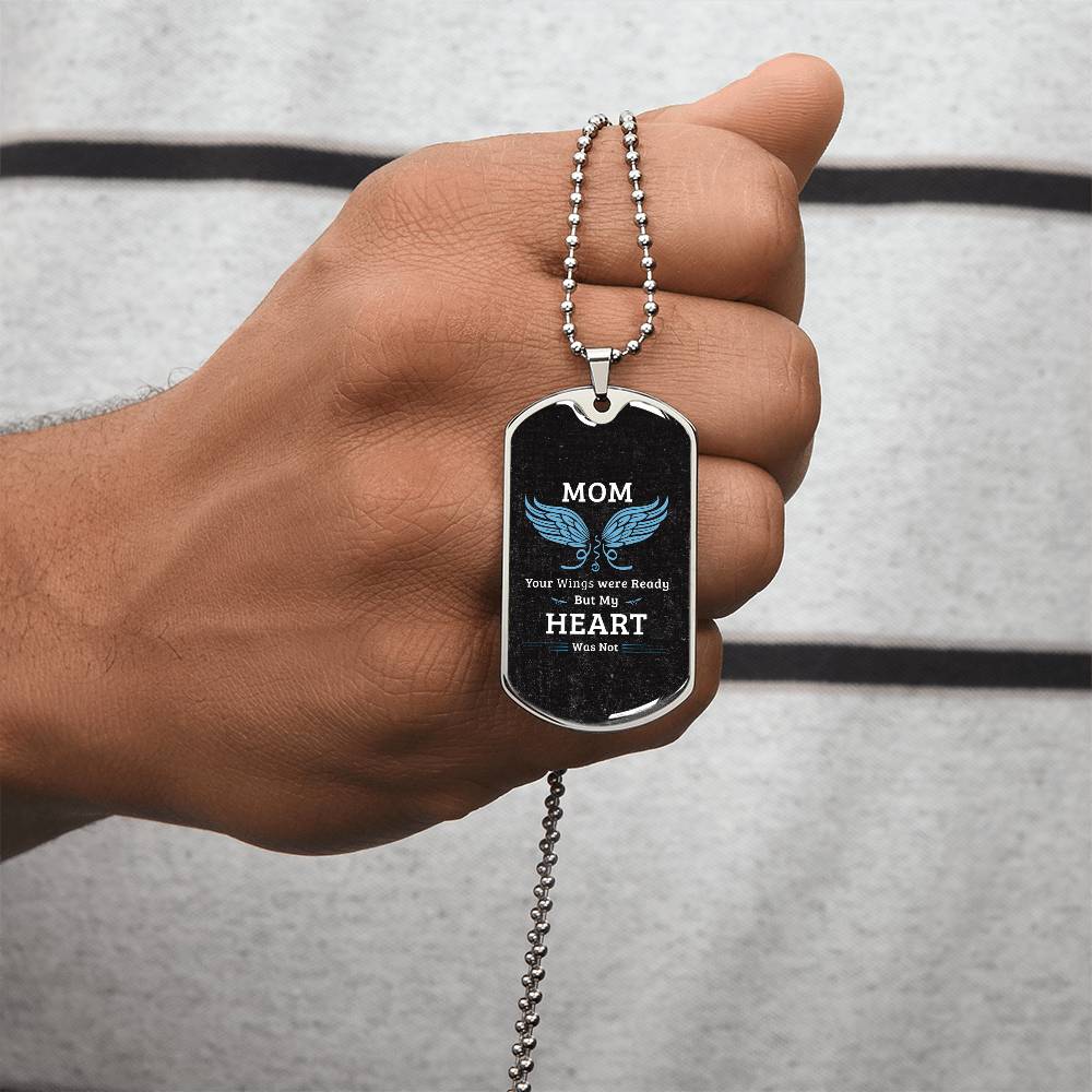 Remembering My Mom - Army Tag Necklace, Dog Tag Necklace
