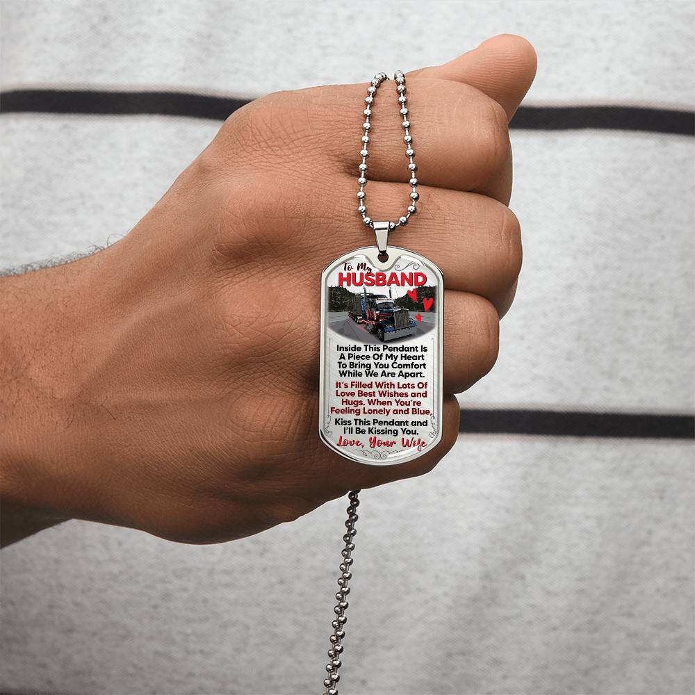 Gift For Trucker- Premium Dog Tag - Army Tag Necklace, Dog Tag Necklace