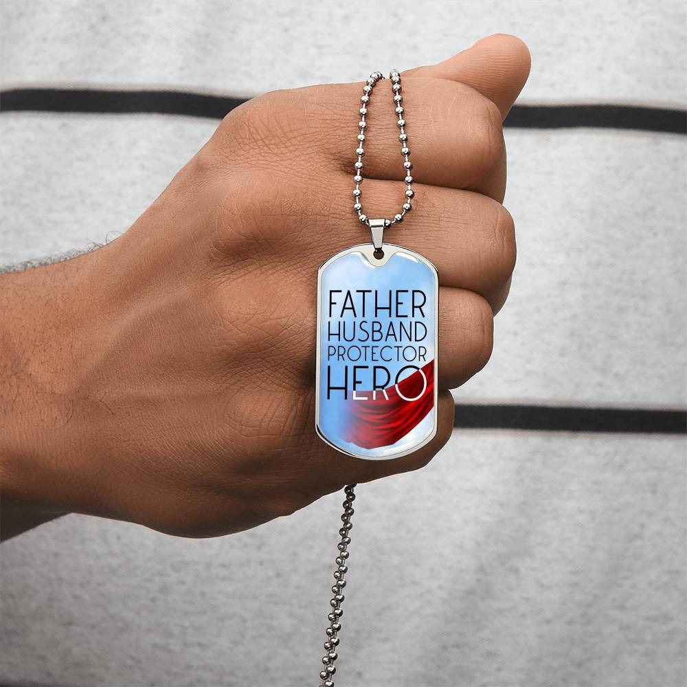 Hero Dog Tag Necklace,Personalized Gift For Fathers Day, Father's Day, Or Wedding Gift From The Bride On Her Wedding Day - Army Tag Necklace, Dog Tag Necklace