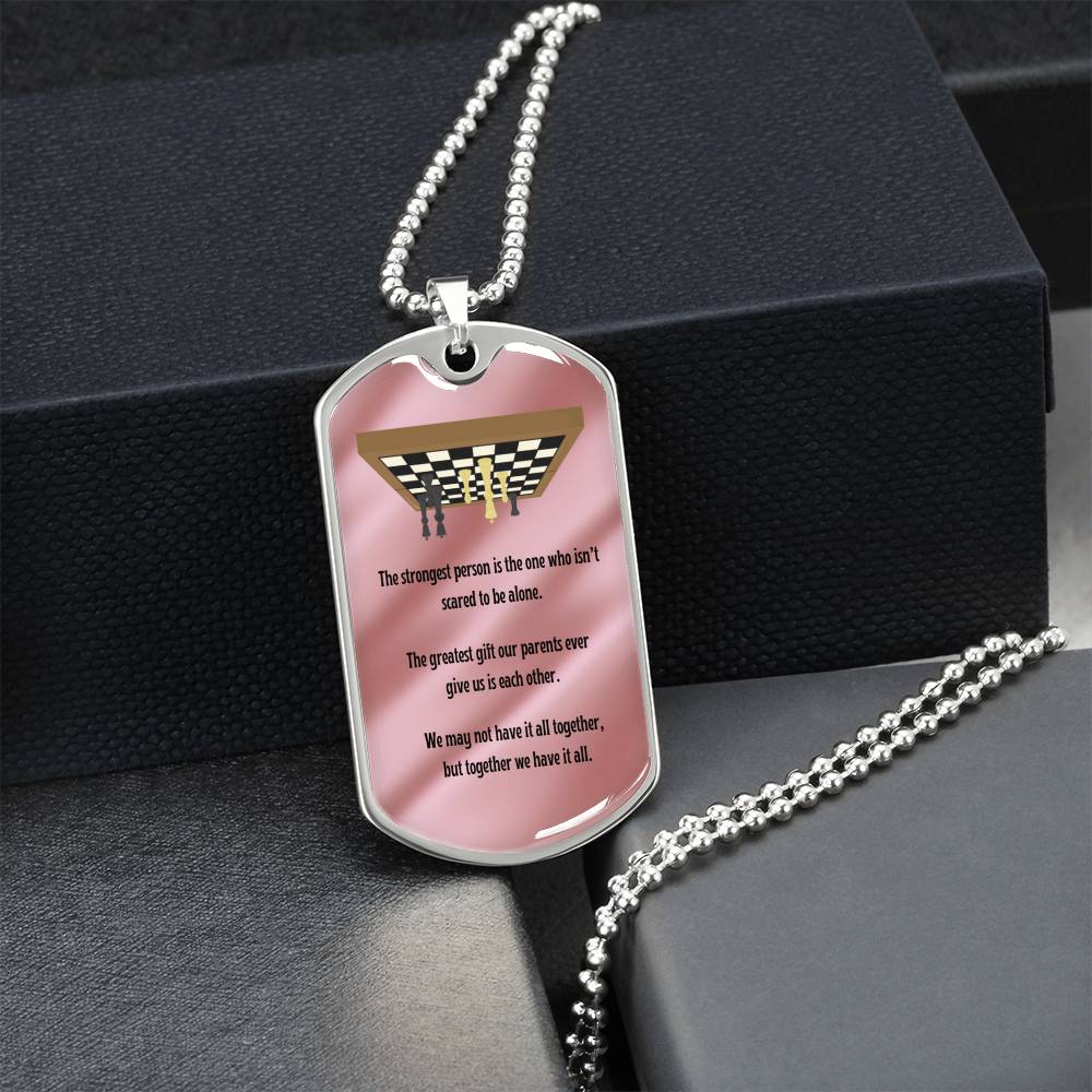 Chess Theme Dog Tag Necklace For Daughter - Army Tag Necklace, Dog Tag Necklace
