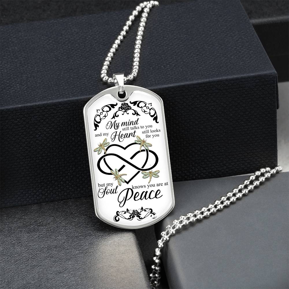 Memorial Necklace - Gifts For Men, Women - In Memory Of Mom, Dad - In Memory Of Husband, Wife - Memorial Gift - Army Tag Necklace, Dog Tag Necklace