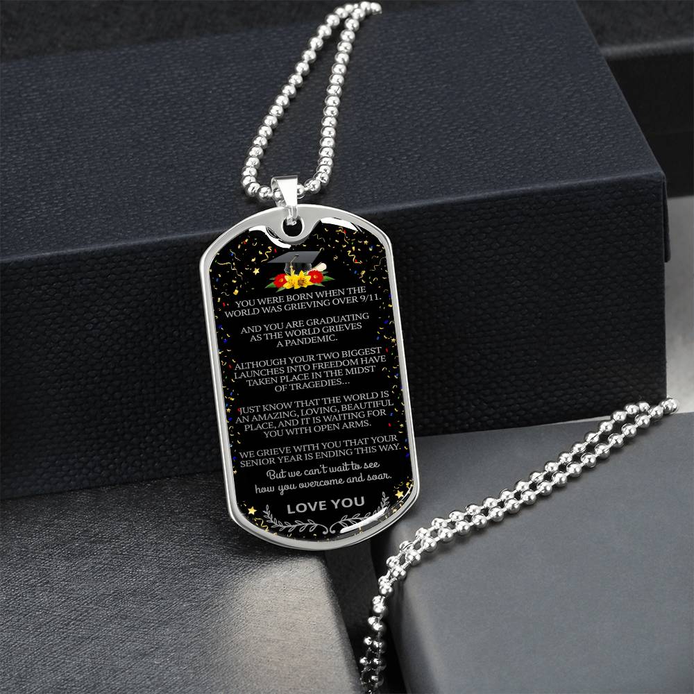 Graduation Dog Tag - Army Tag Necklace, Dog Tag Necklace