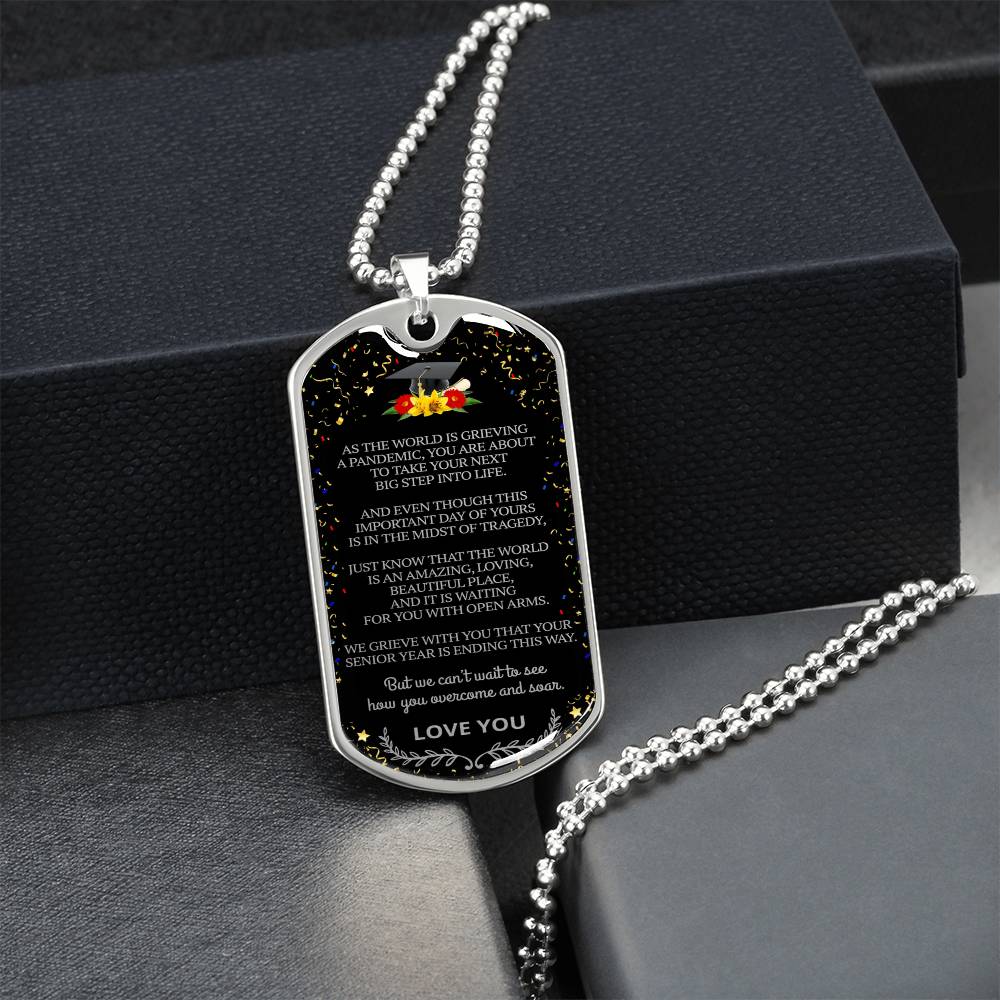 Graduate Dog Tag - Army Tag Necklace, Dog Tag Necklace