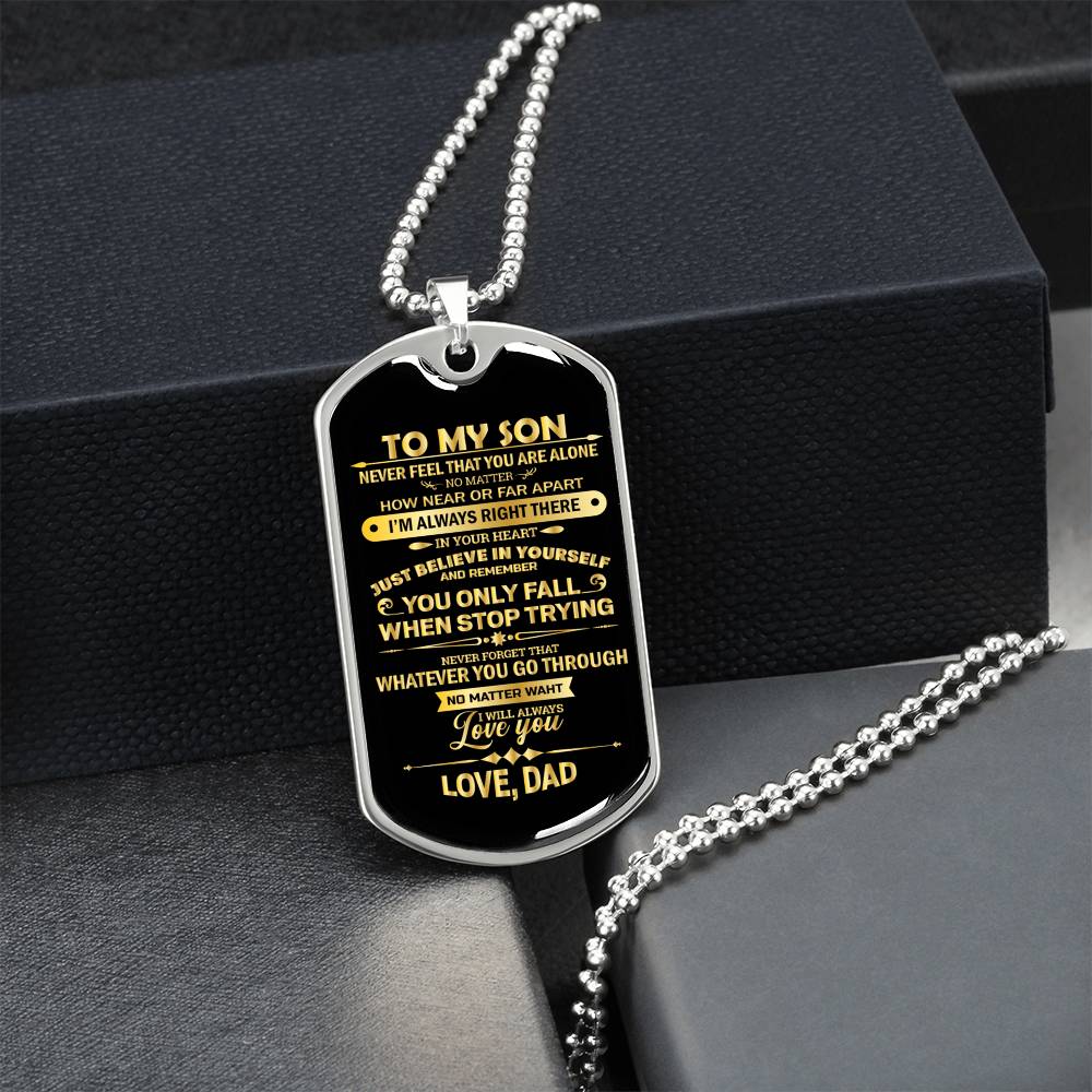 To My Son Love, Dad - Army Tag Necklace, Dog Tag Necklace