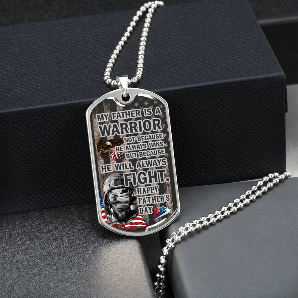 To My Veteran Dad-Father's Day Dog Tag For Veteran Dad - Army Tag Necklace, Dog Tag Necklace