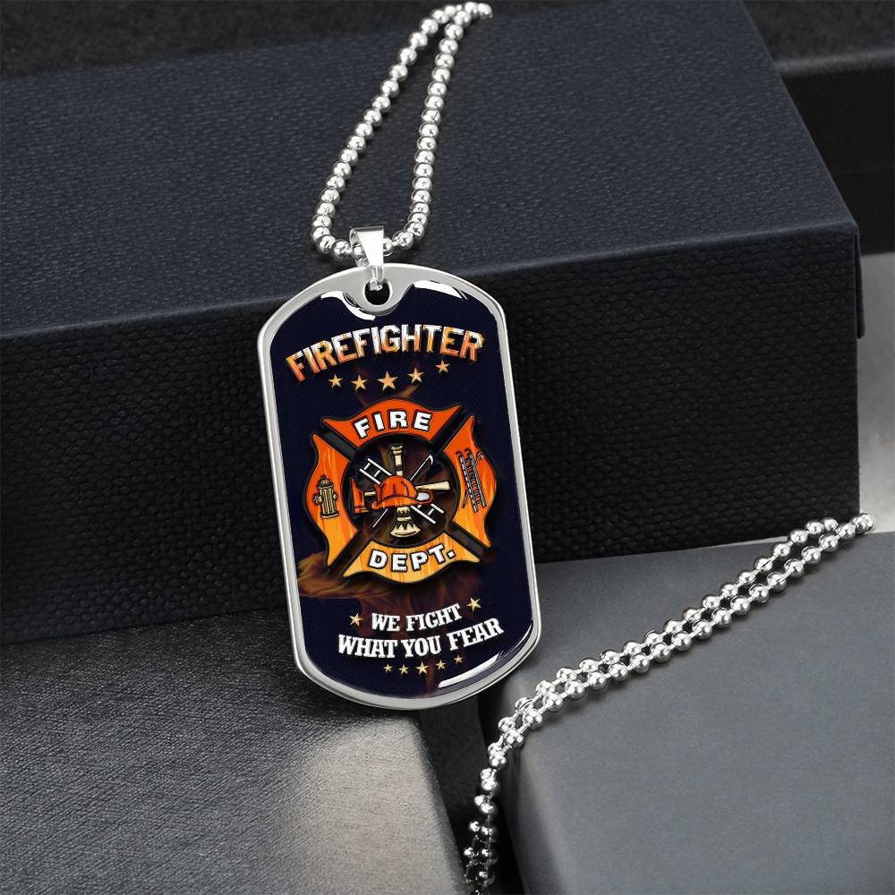 Collection Dad - Firefighter Necklace - Army Tag Necklace, Dog Tag Necklace