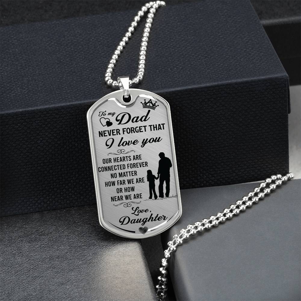 Father's Day Dog Tag From Daughter - Army Tag Necklace, Dog Tag Necklace
