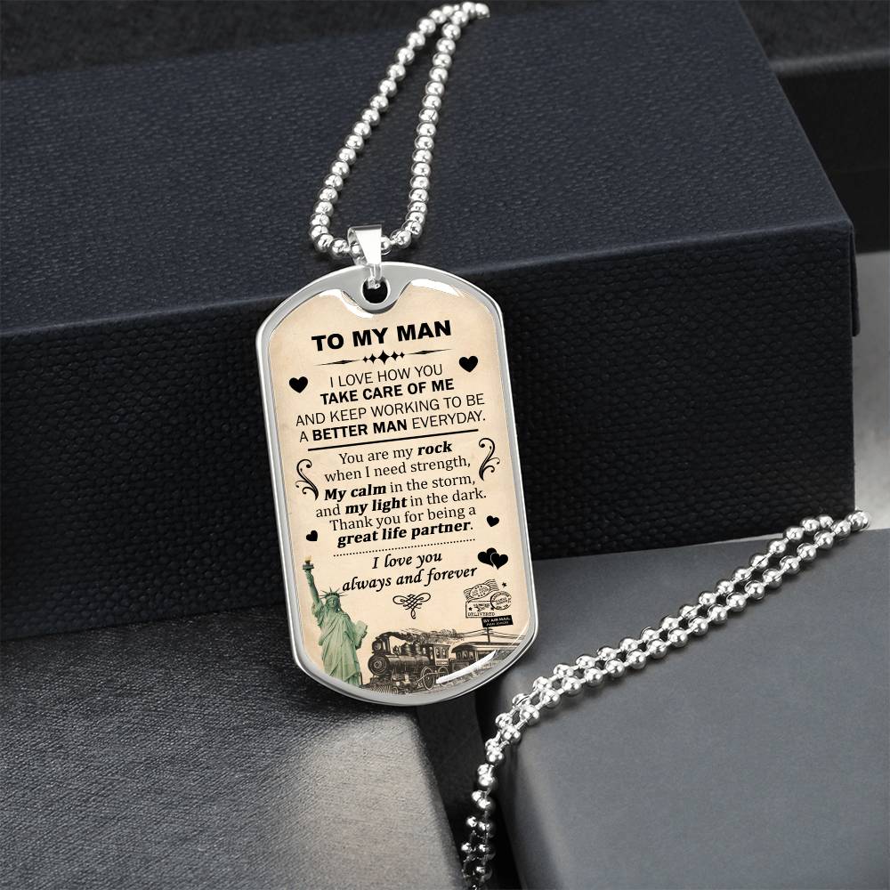 Gift For Your Man - Take Care Of Me - Dog Tag - Army Tag Necklace, Dog Tag Necklace
