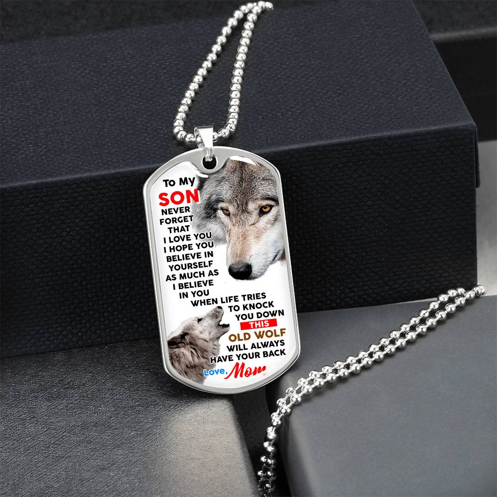 Gift For Son From Mother Military Style Pendant Dog Tag Necklace, Dog Tag Birthday Gift For Son From Love Mom - Army Tag Necklace, Dog Tag Necklace